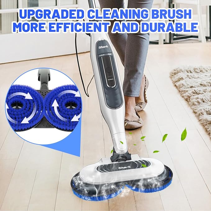 New Upgrade Replacement Brush Heads for Shark S7000/S7001/S7005/S7201/S7000AMZ/S8000/S8001/S8201 Steam Mop Pad, Professional Cleaning and Polishing, Deep Cleaning Hard Floors-2 Pack