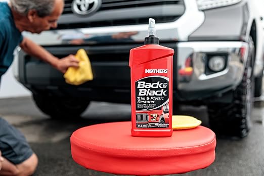 Mothers Back-to-Black Trim & Plastic Restorer, 12 oz. (06112) | Removes Oxidation, Dirt & Wax Residue – Restores Faded Trim & Provides Long-Lasting Protection