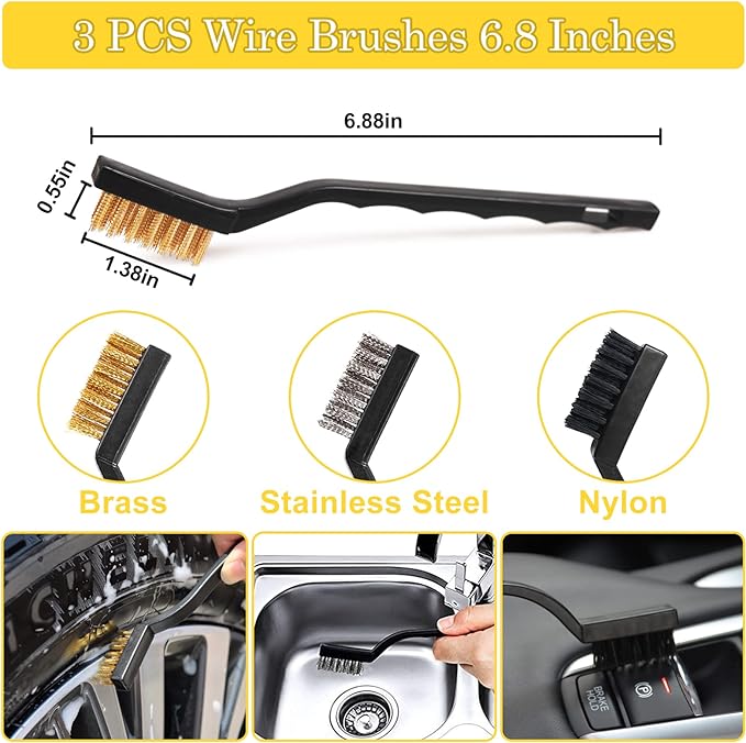 TTRCB 27Pcs Car Detailing Kit, Car Detailing Brush Set, Auto Detailing Drill Brush Set, Car Detailing Brushes, Car Wash Kit, Car Accessories, Car Cleaning Tools Kit for Interior, Exterior, Wheels