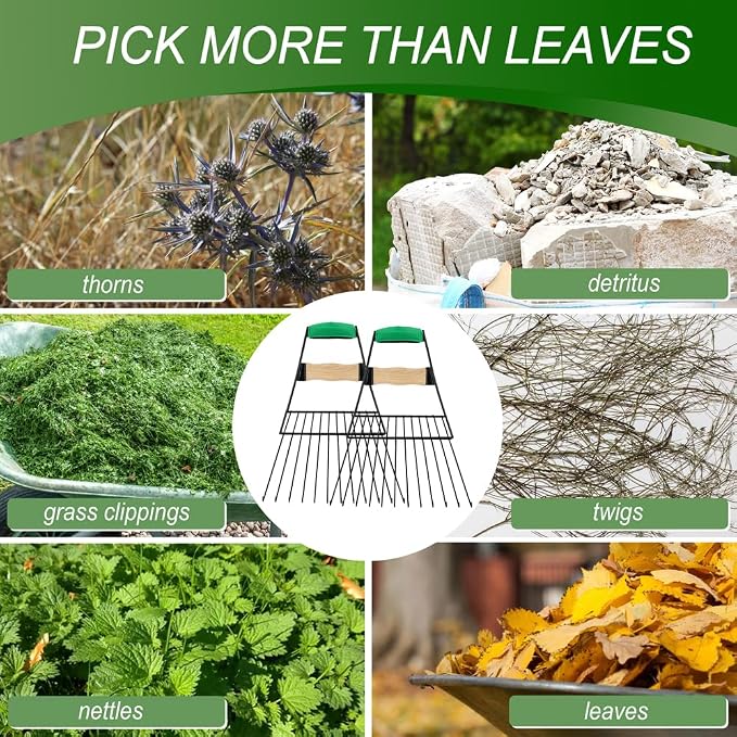 Altdorff Steel Leaf Scoops, Hand Rakes for Picking Up Leaves, Sturdy Garden Large Leaf Grabber Leaf Rake for Picking up Leaves, Collect Garbage and More