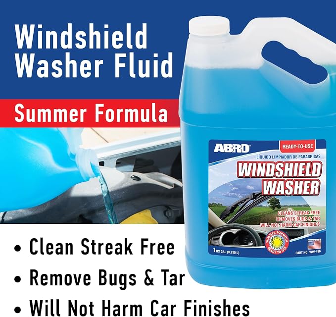 ABRO Car Windshield Cleaner Ready to Use Formula - 1 Gallon, Pre-Mixed, Delivers Streak-Free Cleanliness, Removes Bugs & Tar
