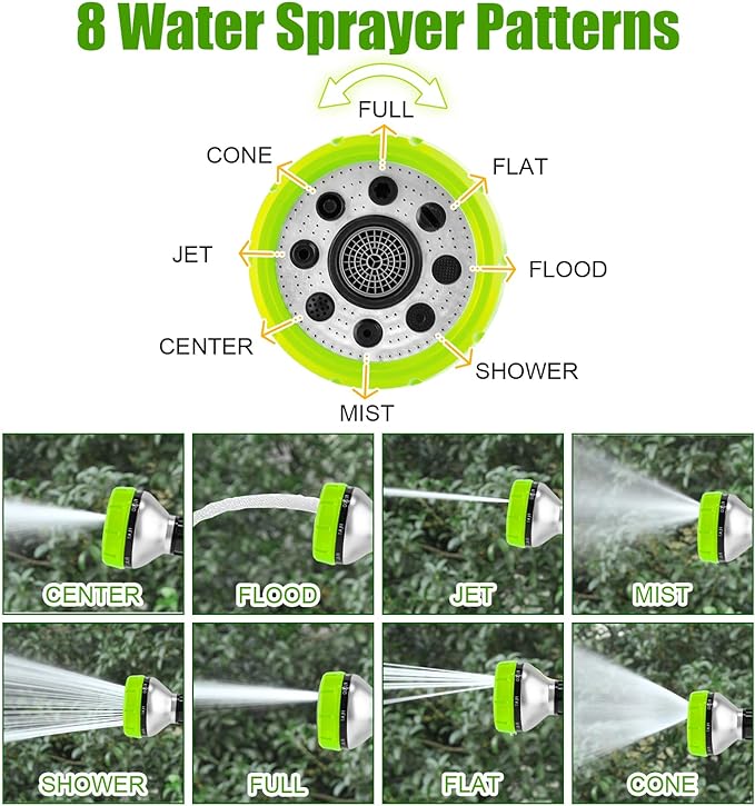 Upgraded Dog Wash Hose Attachment, 8-in-1 Sprayer Mode Garden Hose Nozzle | with Pet Grooming Glove, 100cc Soap Dispenser Bottle, Adopted in Watering Flowers, Car Wash, Dog and Horse Showering