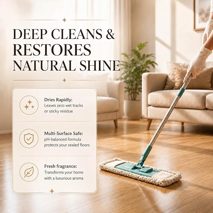 Brazilian Waves Mop Soap – Highly Scented Luxury Floor Cleaner for Mopping, Low Suds No Residue, Streak-Free for Tile, Hardwood, Laminate, LVP & Vinyl, All Mop Types, Pet Safe (1 Pack)