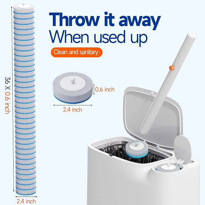 CTIME - 36 Replacement Toilet Brush Heads, Suitable for Bathrooms and Toilets