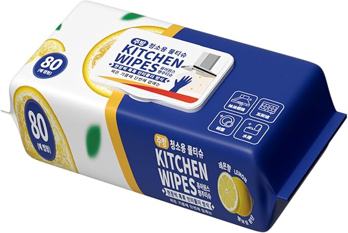 Kitchen Cleaning Wipes (80 Count) – Professional Grease & Oil Remover for Microwave, Air Fryer, Cooktops, Stoves & Appliances – Multi-Surface Disposable Cloths for Sparkling Clean Surfaces