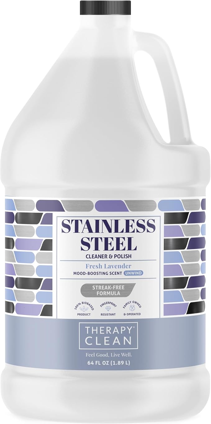Therapy Stainless Steel Cleaner Bulk Refill, 64 oz. | Streak-Free, Removes Fingerprints, Removes Water Marks, For Appliances and Grills