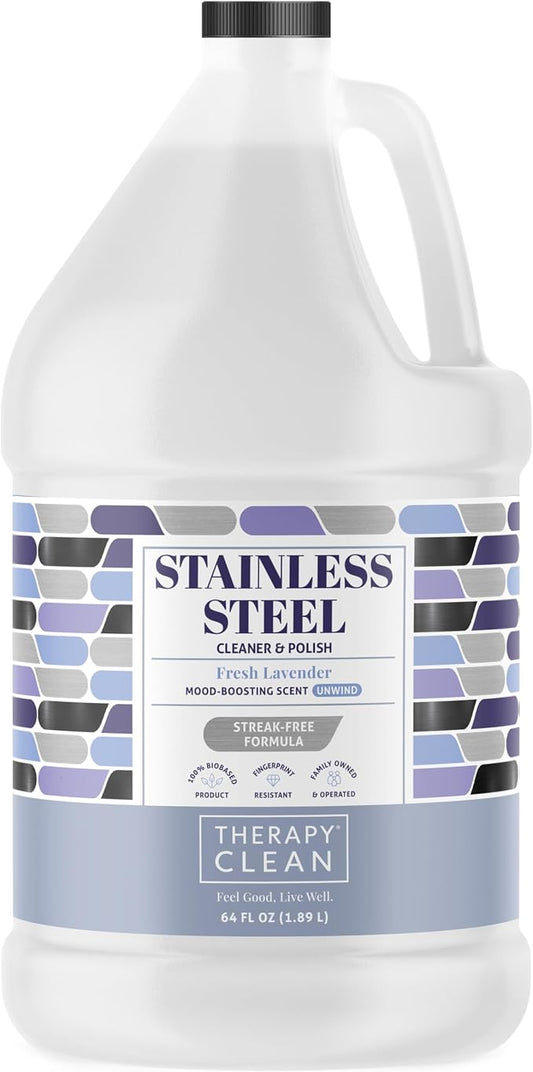 Therapy Stainless Steel Cleaner Bulk Refill, 64 oz. | Streak-Free, Removes Fingerprints, Removes Water Marks, For Appliances and Grills