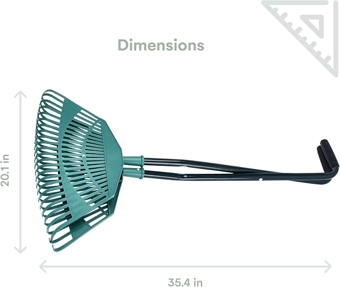 2wayz | Garden Leaf Grabber - Leaf Picker Removal Tools - Garden Leaf Scoops - Leaves Collector with Curved Claws - Strong Steel Handles - Lawn Rake Tool - 35'' x 20'' (Green)