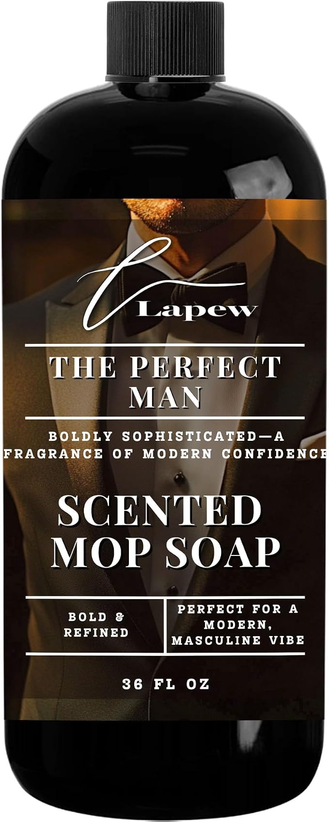 Lapew The Perfect Man Scented Mop Soap - Luxury Floor Cleaner Concentrate for Mopping Tile, Laminate, Vinyl & Hardwood | Streak-Free, Low-Foam | 36 oz