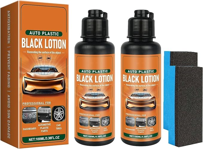 Auto Plastic Restorer Kit - 100ml Plastic Restorer for Cars,Auto Plasti𝐜 Restore𝐫 Lotion Black, Aut𝐨 Plasti𝐜 Black Lotion (2)