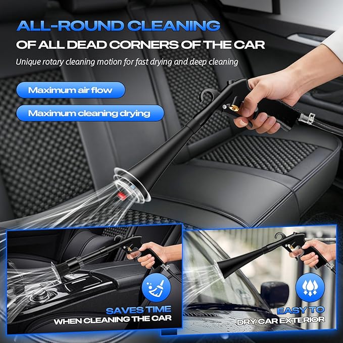 Car Cleaning Gun Detailing Interior Dryer Air Blow Gun, High Pressure Blower Gun, Car Detailing Kit Interior Cleaner, Car Detailing Tools for Car Quickly Blasts Dirt and Dust Works with Air