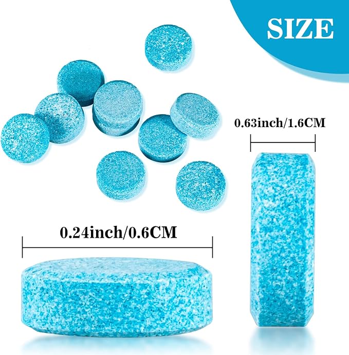 Sukh Car Windshield Washer Tablets - Washer Fluid Tablets Glass Cleaner Concentrate Car Windshield Wiper Fluid Car Windshield Cleaner Automotive Glass Cleaner | 100pcs Windshield Wiper Fluid Concentrate Tablet for Automotive, Window, Glass Cleaning, Cl...