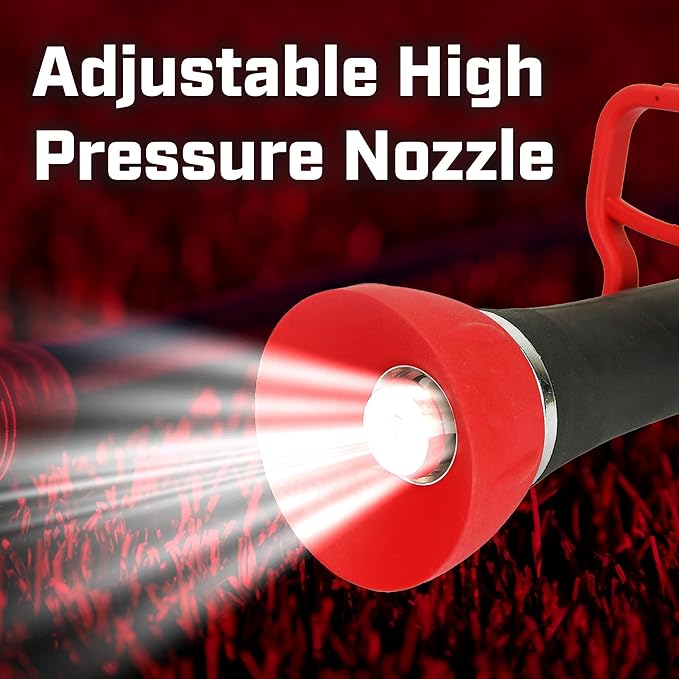 Chapin 4697: Industrial High Flow Firefighter Style Garden Hose Nozzle, Classic Fireman Style Grip Nozzle with Threaded Garden Hose Connection, Adjustable Twist Nozzle, Up to 250 PSI, Red/Black