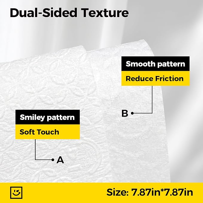 Disposable Face Towels, 50 Ct Extra Thick Face Wipes for Sensitive Skin | Face Towels with Lint-Free Softness. Unscented Biodegradable Dry Wipes for Makeup Removal, Facial Cleansing, Travel and Daily
