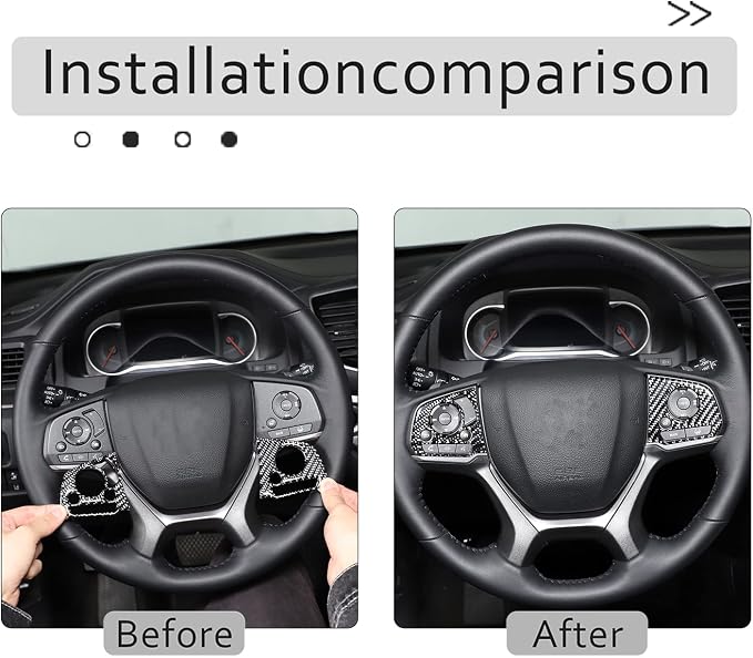 Direction Controller Button Cover, Car Steering Wheel Panel Protection Frame Sticker Trim for Honda Pilot 2016-2022/Passport 2019-2023, Carbon Fiber (Steering Wheel Button Frame)