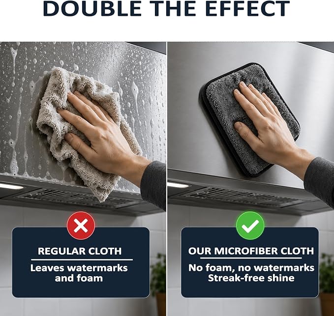 Genie Cloth Magic Cloth, 5 PCS Genie Magic Cleaning Cloth, Removes Grease, Leaves No Watermarks, Reusable Magic Cloth for Glass, Car Windows & Kitchens(1 Box)