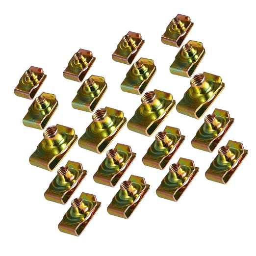 BESTonZON 80pcs Stainless Steel U-Shaped Clip Nut Assortment Kit for Auto Car Interior Panel Repair, Dashboard and Door Trim, Threaded Fasteners Smooth Finish and Precision-Polished Edges