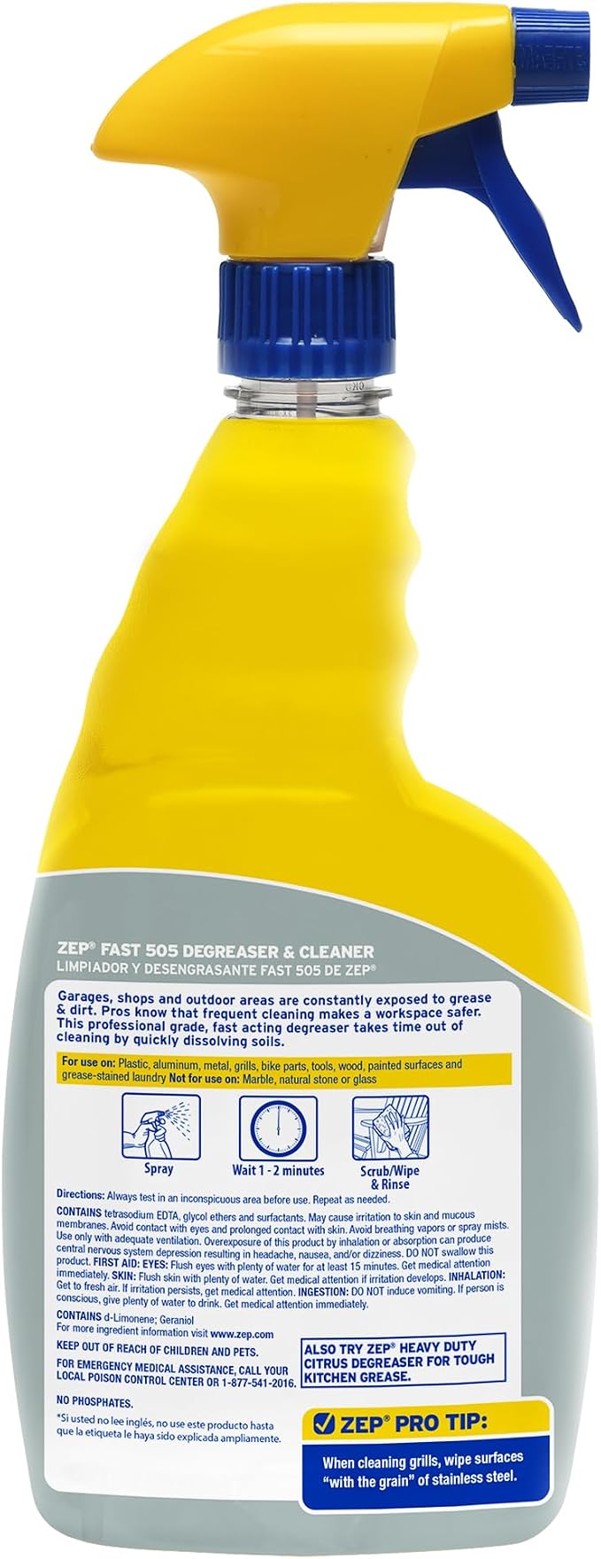 Zep Fast 505 Cleaner and Degreaser - 32 Ounce (Case of 12) - ZU50521 - Great for Grills, Plastics, Metal, and More!