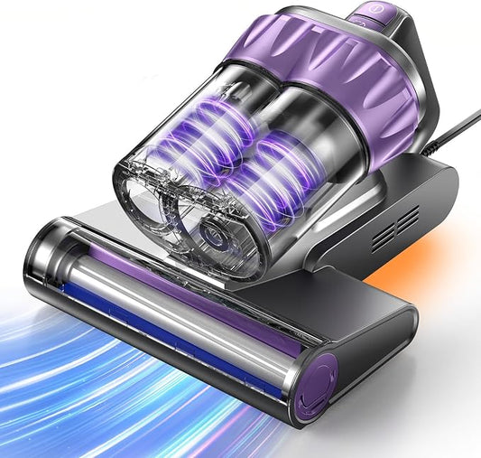 Bed Mattress Vacuum Cleaner - 20 kPa Suction,150°F Heat,Aroma,253.7nm UV-C | Smart Dust Sensor,40800RPM Roller Brush,Ultrasonic,500W Powerful Handheld,HEPA Filter,for Bed,Sofa,Couch