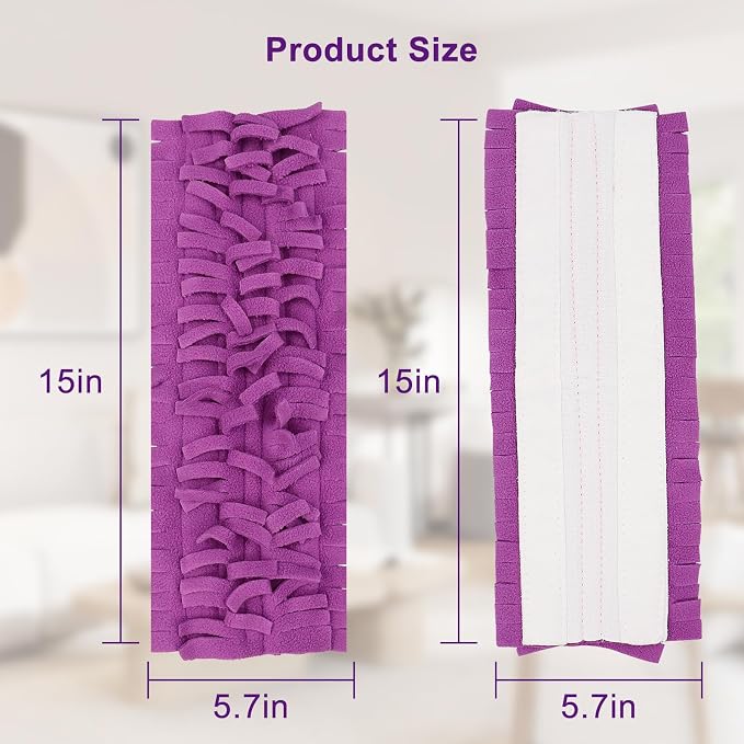 12Pack Mop Pads Refills for Swiffer Power Mop Washable & Reusable | Household Replacement Mop Pads, Multi-Surface Mop Refill Pads, Suitable for Hardwood, Tile, Floor Cleaning(Purple)