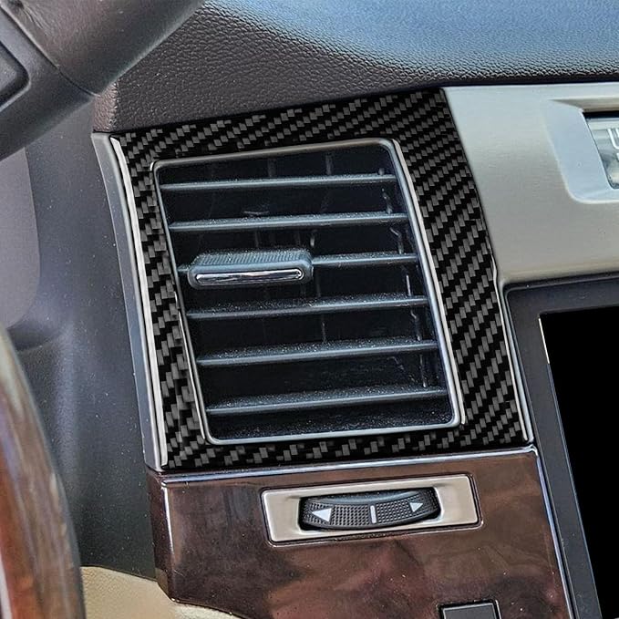 Decals Fit for Cadillac Escalade ESV 2007-2014 / EXT Hybrid 2009-2013 | Real Carbon Fiber | Accessories | Trim Central Console Air Vent Surround | Self-adhesive | Thick Overlay