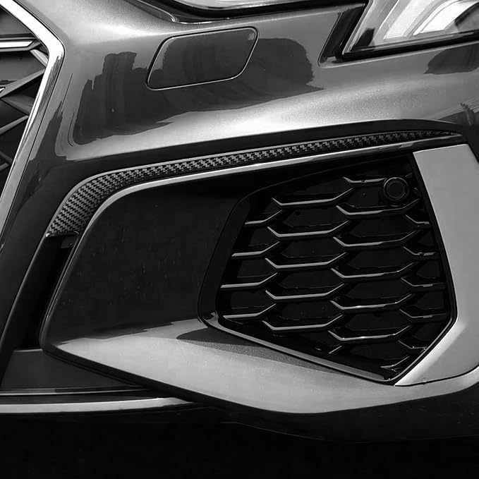 Carbon Fiber Front Grille Stickers Fit for Audi A3 8Y S3 2021-2025 | Front Grille Side Trim Decorations | Accessories | Anti-scratch | Self-adhesive