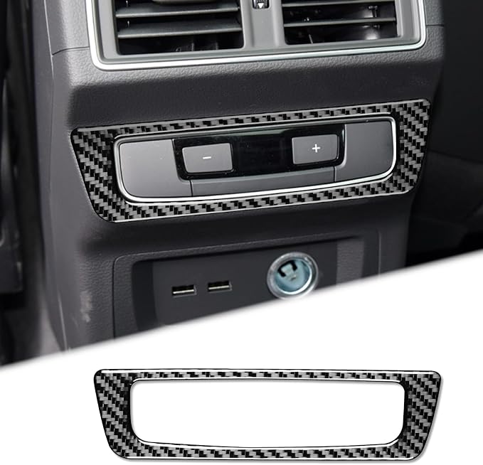 Real Carbon Fiber Trim for Audi 80A Q5 Accessories | for SQ5 2018-2025 Dash Rear AC Outle Cliamte Button Panel Frame Cover Sticker Interior Thick Overlay Decal