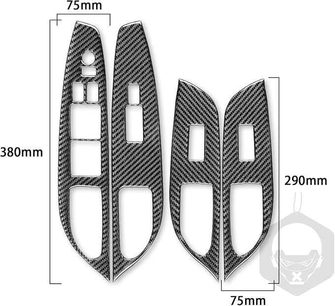 Real Carbon Fiber Trim for Infiniti Accessories | for G37 G25 Q60 Q40 X S Sedan 2008-2015 Window Lift Switch Panel Cover Interior Thick Overlay Decal - A