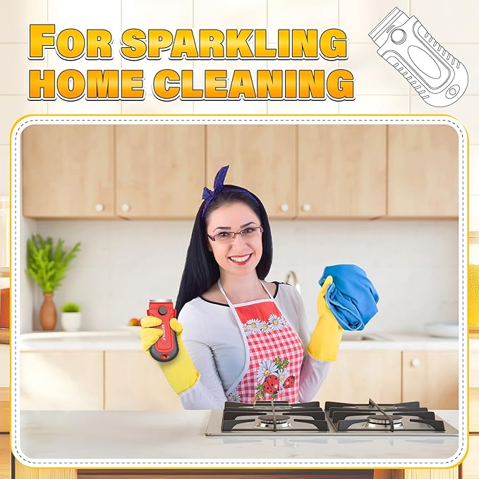 DIYSELF 2 Pack Razor Blade Scrapers with 30 Blades, Paint Scraper Tool | Razor Scrapers for Cleaning Windows, Paint, Cooktops, Ovens and Glass Stove Tops, Paint Scraper Tools with Blade Storage
