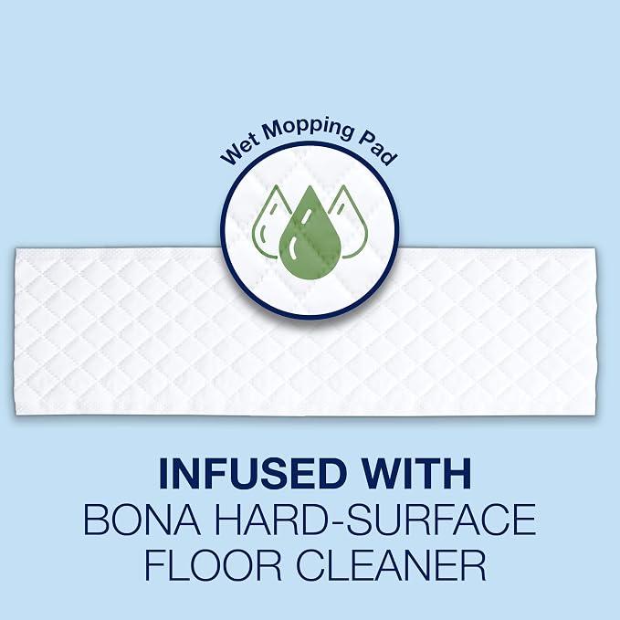 Bona Multi-Surface Floor Disposable Wet Cleaning Pads - 12-Pack