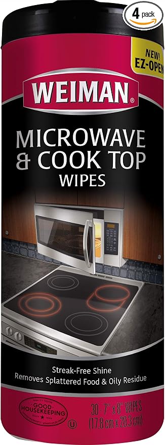 Weiman Microwave & Cook Top Wipes - 30 Count (Pack of 4)