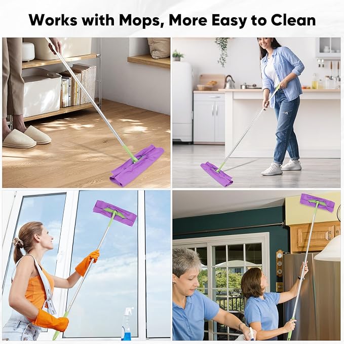 HOMEXCEL Microfiber Glass Cleaning Cloths 6 PK, Lint Free Streak Free, Reusable Microfiber Magic Cleaning Cloth for Windows, Glasses, Mirrors, Screens, Stainless Steel, and More Purple-14×16"
