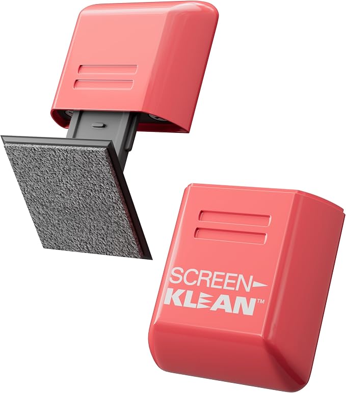 ScreenKlean Tablet Screen Cleaner - Compatible with iPad, Android & Amazon Tablet - with Carbon Microfiber Tech-Injected Pink-1 Count (Pack of 1)