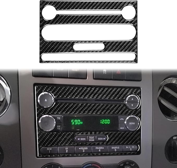 Fit for Ford Expedition 2007-2014 Real Carbon Fiber Center Stickers | Center Console Radio Panel Trim | Accessories | Thick Overlay | Anti-scratch