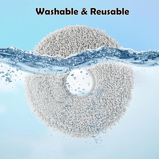 8 Pack Reusable Mop Pads for Dreame L10s, L40, X40, X50 Robot Vacuum | for Mova V50/E40/P10/P50 Pro Ultra, L50/X30/D30/L20/L40s Ultra/L10s Pro Ultra/L10s Ultra Gen2 Microfiber Washable Mop Cloth