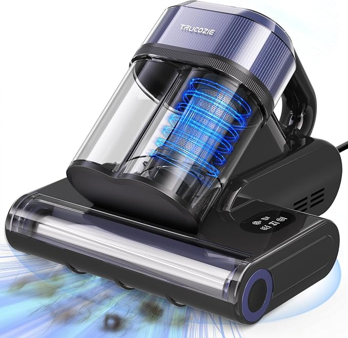 Mattress Vacuum Cleaner with 275nm UV-C Light & 149℉ Heat, 16Kpa Powerful Suction Bed Vacuum for Pet Hair & Dander, Smart Dust Sensor, Anion & Aromatherapy, Corded for Bed, Sofa, Couch, Purple