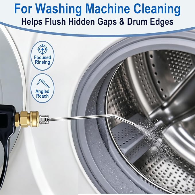 Pressure Washer Needle Nozzle Kit,4 Pack Stainless Steel Flush Wand Tips | 1/4-Inch Quick-Connect Side-Spray Nozzles, for Cleaning Car Crevices, Tires, Door Jambs, Washing Machines AC Coils