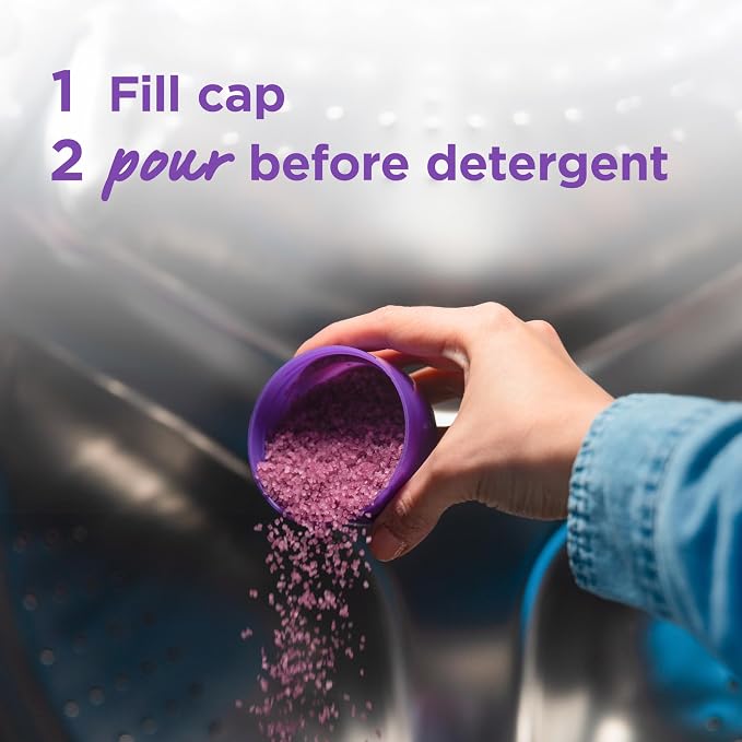 Purex Crystals In-Wash Scent Booster, Fresh Lavender Fields, 21 oz (Pack of 4), Long-Lasting Freshness & Odor Elimination Technology
