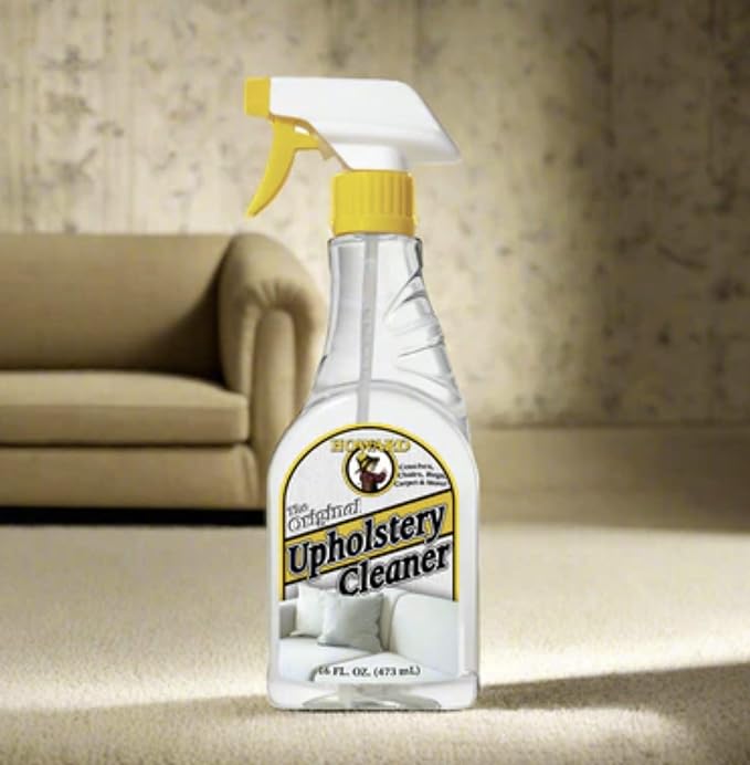 HOWARD Products Upholstery Cleaner for Furniture, Couches, Chairs, Rugs, and Carpet Stain Remover, Couch Cleaner, 16 oz Spray Bottle