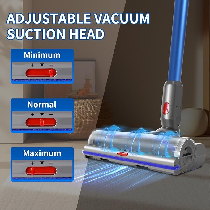Vacuum Head Replacement Compatible with Dyson V8 V10 V15 Vacuum Cleaner | Upgrade Anti-Tangle Replacement Cleaner Head with Adjustable Suction Green Light Suitable for Hardwood Floor