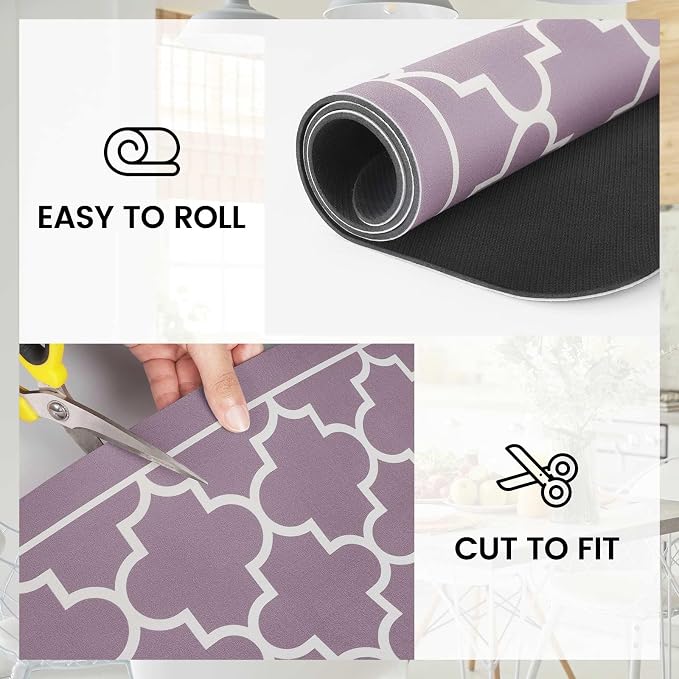 WISELIFE Dish Drying Mat Super Absorbent Drying Mat Large Dish Drying Mats for Kitchen Counter Easy Clean Dish Mat Kitchen Drying Mat16"x 24" Stylish Purple