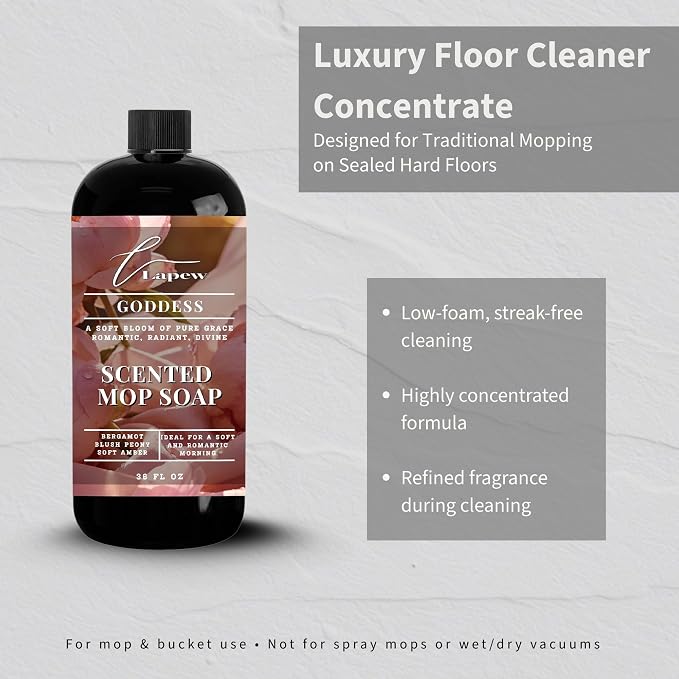 Lapew Goddess Scented Mop Soap - Sweet Grace Type | Luxury Floor Cleaner Concentrate for Mopping Tile, Laminate, Vinyl & Hardwood | Streak-Free, Low-Foam | 36 oz
