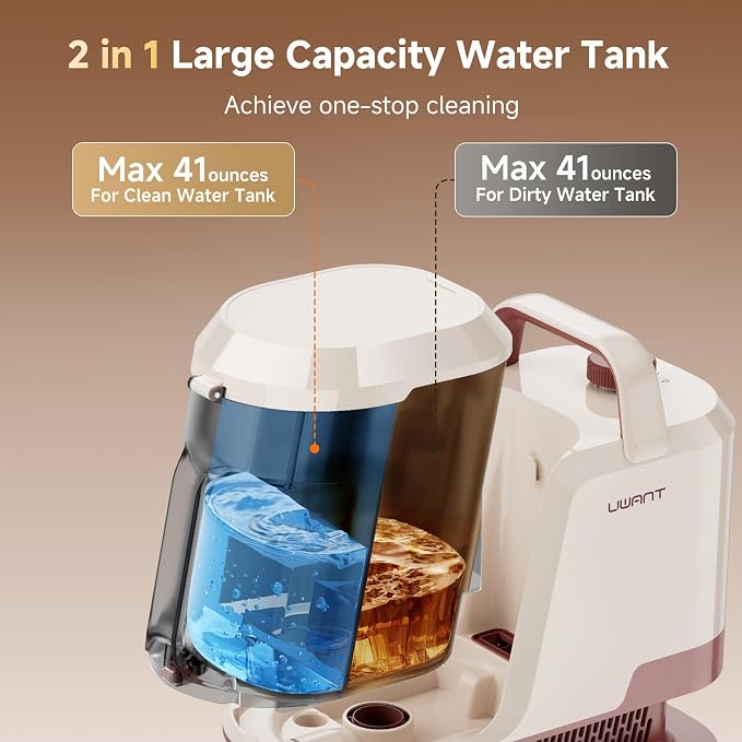Uwant 22Kpa Carpet Cleaner Machine with Odor Eliminator Stick, Y100Pro | Portable Carpet Cleaner for Pet with Oxy Solution, Color-Block Upholstery Cleaner Machine for Carpet, Couch, Sofa, Cars