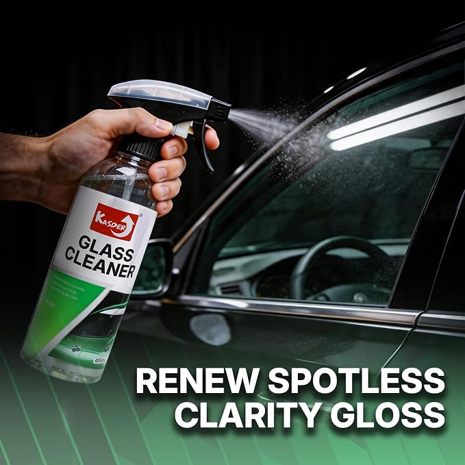 Auto Glass Cleaner Spray, Ammonia-Free Streak-Free Window Cleaner, Oil Film Bug Grime Remover, Safe for Tinted Windshield, Car Mirror Navigation Screen for Truck RV Motorcycle