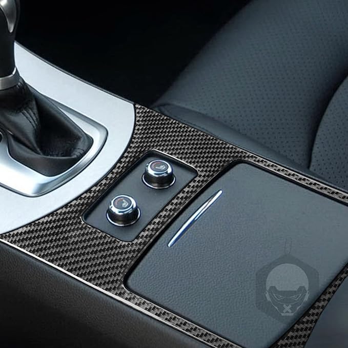 Real Carbon Fiber Trim for Infiniti Accessories | for G35 G37 X 2007 2008 2009 2010 Sedan Coupe Convertible Center Console Cup Holder Interior Thick Overlay Decal