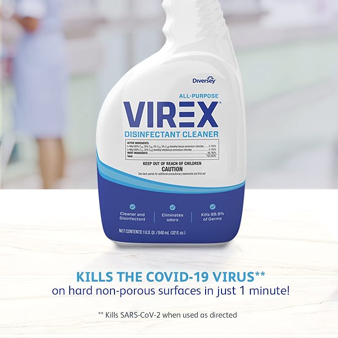 VIREX Diversey All Purpose Disinfectant Cleaner, Spray, 32 oz, 8 Pack