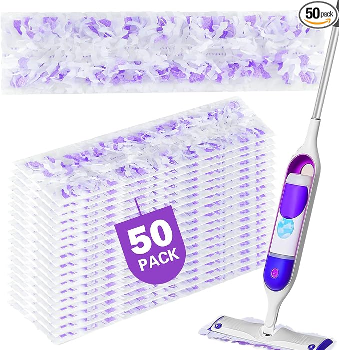 50 Count Thickened Disposable Power Mop Pads Refills for Swiffer PowerMop | Multi-Surface Mopping Pad Disposable Replacement Mop Pads Compatible with Swiffer PowerMop,Safe on All Finished Floors