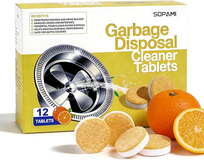 SOPAMI Garbage Disposal Cleaner Tablets 24-Pack Sink Cleaner and Deodorizer | Disposal Cleaner and Deodorizer, Garbage Disposal Cleaner and Deodorizer Tablets