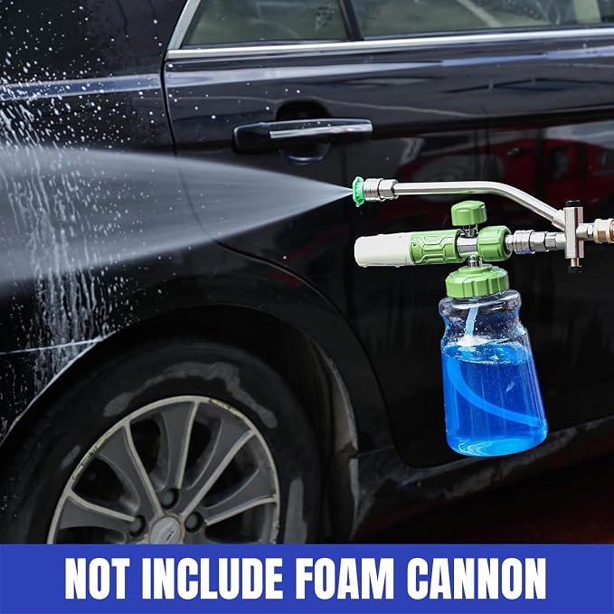 Foam Cannon Dual Connector Accessory, Pressure Washer Double Tip Attachment for Soap Cannon, 7 Pressure Washer Sprayer Nozzles, 1/4" Quick Connect, 4200 PSI