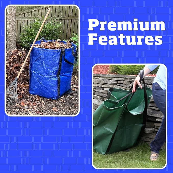 DURASACK Heavy Duty Home and Yard Bags, Gingham Blue